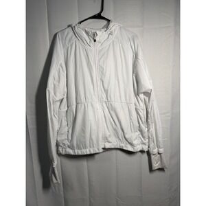 NWT ZYIA ACTIVE Womens White Lightweight Hooded Jacket Athleisure XL
